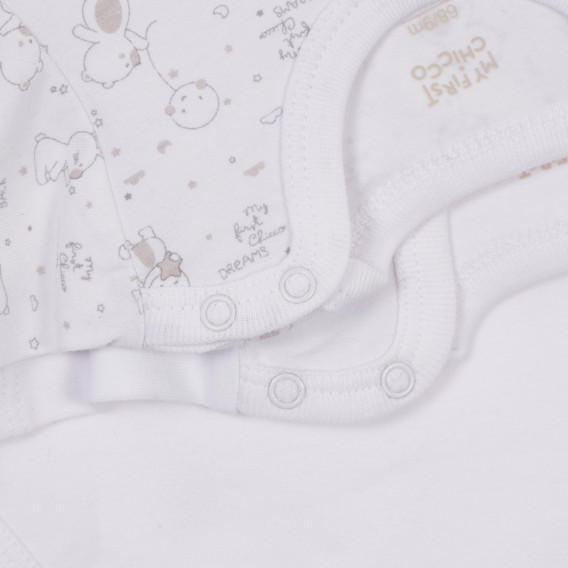 Set alb Chicco de două body-uri din bumbac cu mâneci scurte, pentru bebeluși Chicco 245912 3