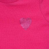 Tricou roz Chicco cu imprimeu inimă brocart, din bumbac, pentru bebeluși Chicco 245927 2
