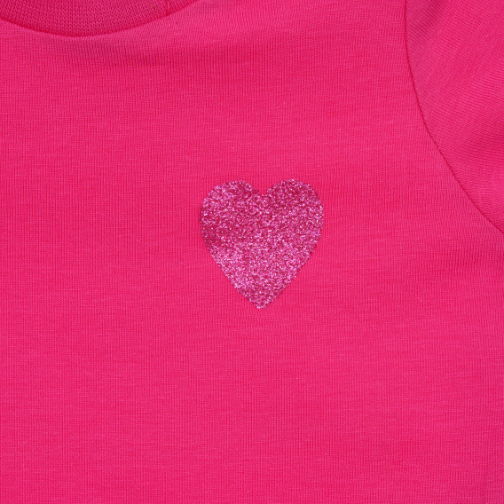 Tricou roz Chicco cu imprimeu inimă brocart, din bumbac, pentru bebeluși Chicco 245927 2