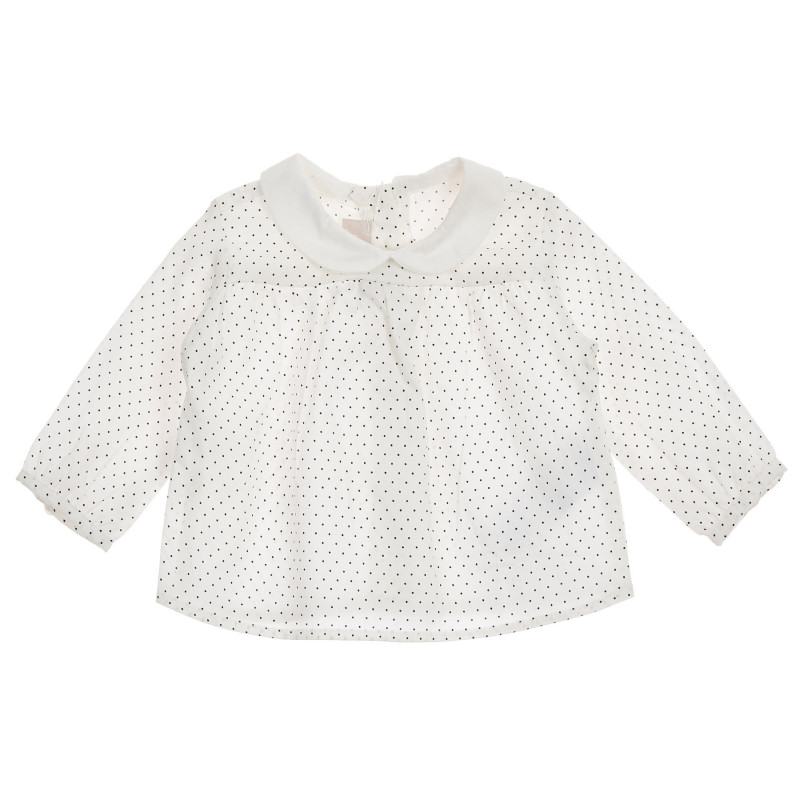 Bluză albă Chicco cu buline,  din bumbac, pentru bebeluși  246057