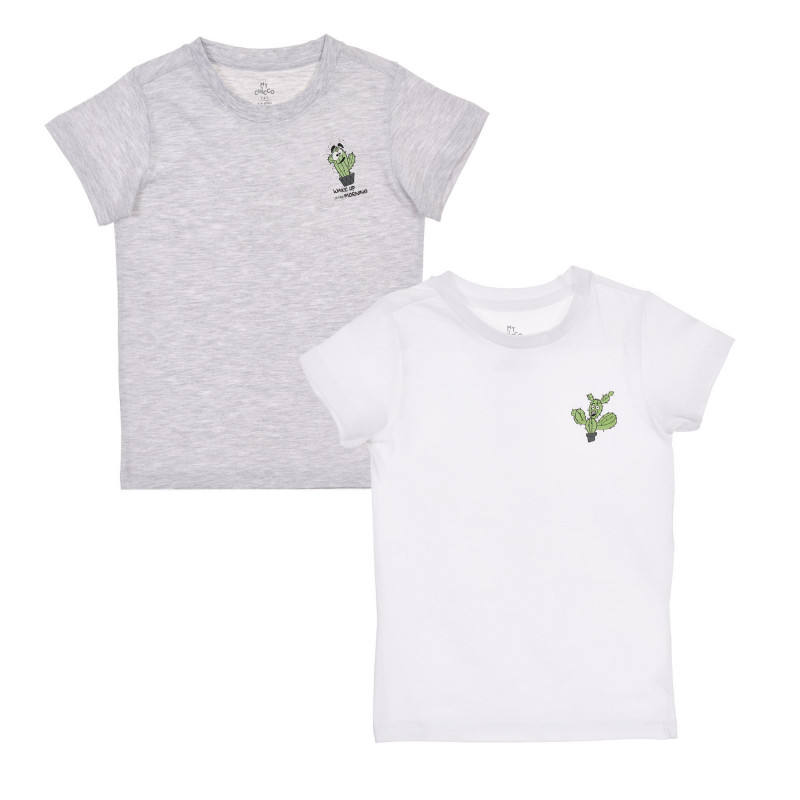 Set Chicco de două tricouri din bumbac cu imprimeu cactus pentru bebeluși  246184