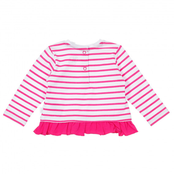 Bluză Chicco din bumbac în dungi roz cu volane pentru bebeluși Chicco 246225 4
