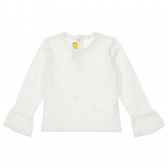 Bluză Chicco albă din bumbac cu mâneci largi pentru bebeluși Chicco 246449 