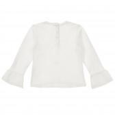 Bluză Chicco albă din bumbac cu mâneci largi pentru bebeluși Chicco 246452 4