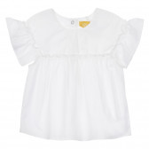 Bluză Chicco albă cu volane,  din bumbac, pentru bebeluși Chicco 246469 