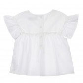 Bluză Chicco albă cu volane,  din bumbac, pentru bebeluși Chicco 246472 4