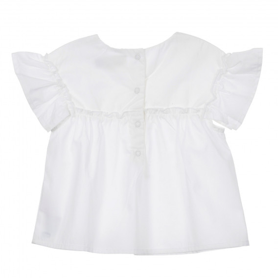 Bluză Chicco albă cu volane,  din bumbac, pentru bebeluși Chicco 246472 4