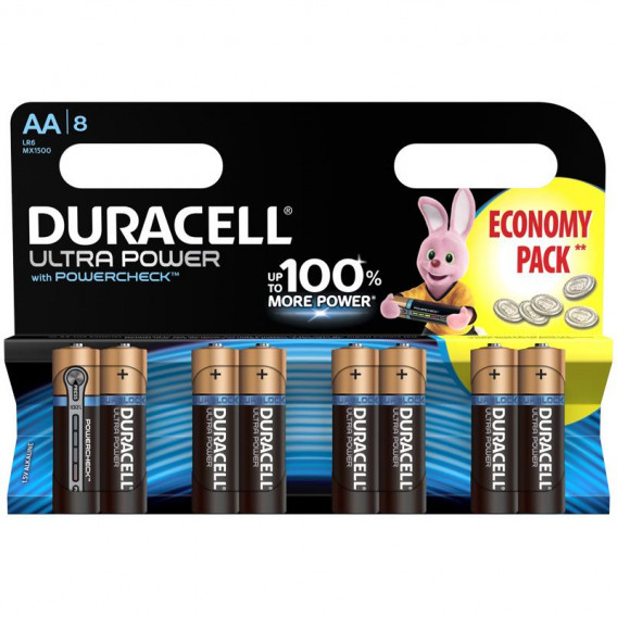 8 buc. Baterii Ultra Power, AA, LR6 Duracell 246752 