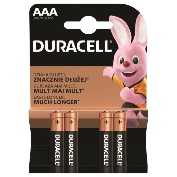 4 buc. Baterii alcaline AAA, LR03 Duracell 246757 