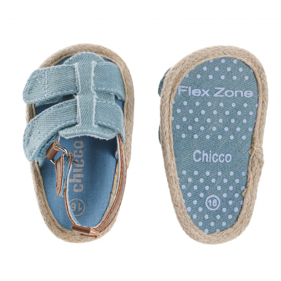 Sandale pentru bebeluși cu trei plasturi cu velcro, albastre Chicco 246988 3