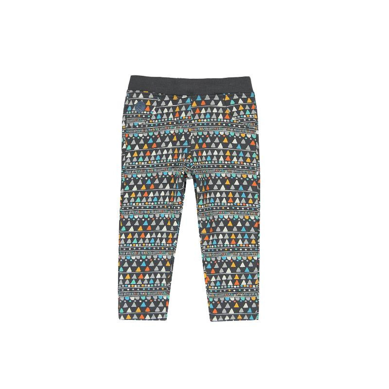Pantaloni sport pentru fete, gri închis cu imprimeu colorat  247