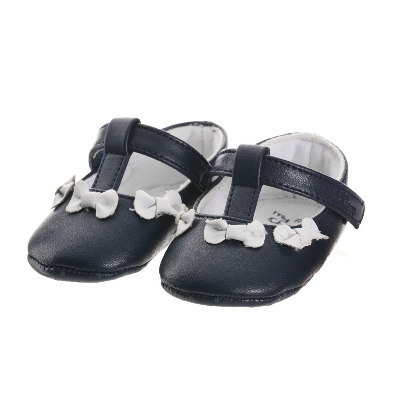 Pantofi moi albaștri cu panglici, Chicco   247079