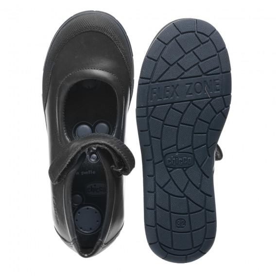 Pantofi din piele tip balerini, negri Chicco 247209 3