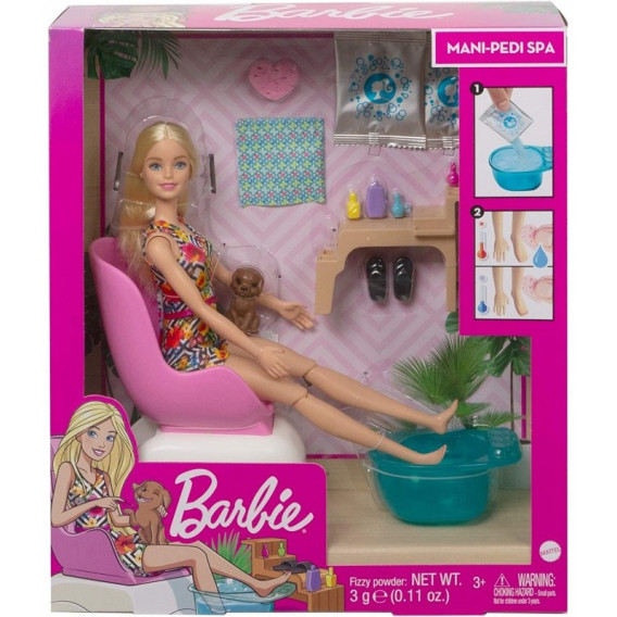 Păpușă într-un salon spa pentru manichiură și pedichiură Barbie 247238 