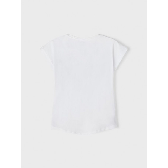 Tricou din bumbac organic cu imprimeu, în culoarea albă Name it 247307 2
