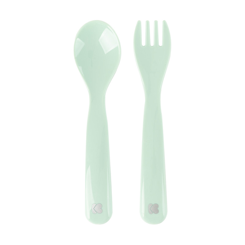 Lingură și furculiță din plastic Lucios, verde  247488