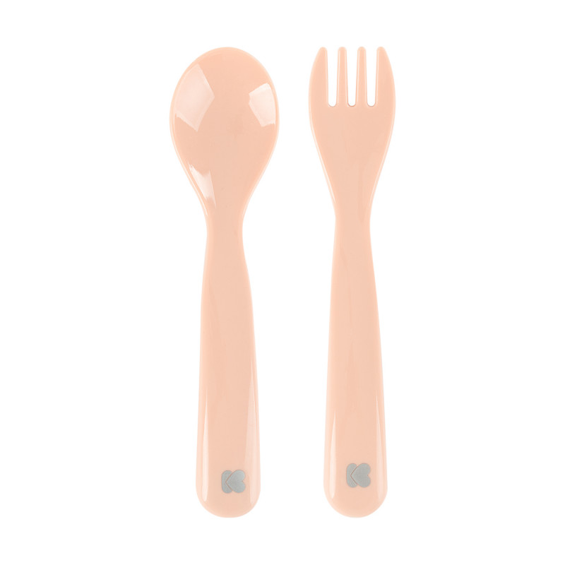Lingură și furculiță din plastic Lucios, roz  247489