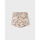 Pantaloni scurți din bumbac organic cu imprimeu de pasăre, roz Name it 247525 