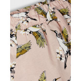 Pantaloni scurți din bumbac organic cu imprimeu de pasăre, roz Name it 247527 3