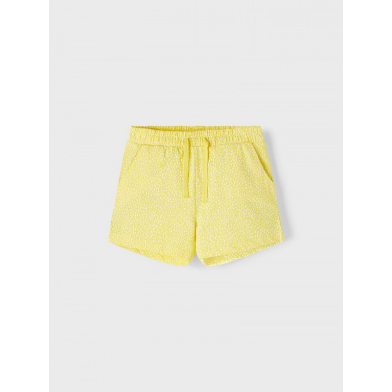 Pantaloni scurți din bumbac organic cu imprimeu figural, galben  247531