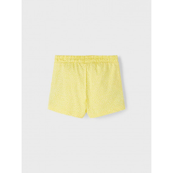 Pantaloni scurți din bumbac organic cu imprimeu figural, galben Name it 247532 2