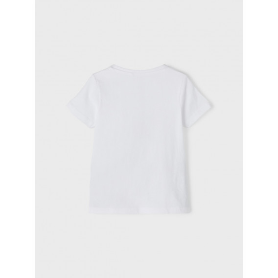 Tricou din bumbac organic cu imprimeu de plajă, alb Name it 247584 2