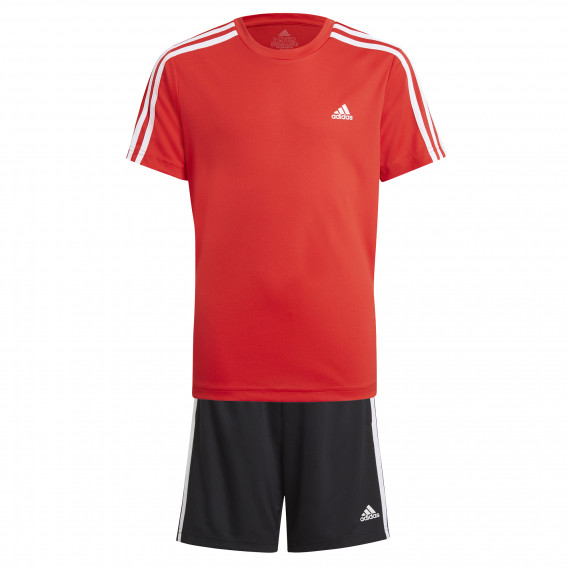 Set tricou și pantaloni scurți D2M AEROREADY, roșu și negru Adidas 247693 