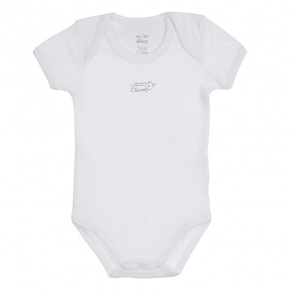Body din bumbac pentru bebeluși, alb simplu Chicco 247712 2