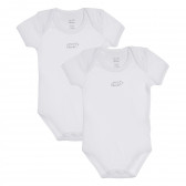 Body din bumbac pentru bebeluși, alb simplu Chicco 247713 