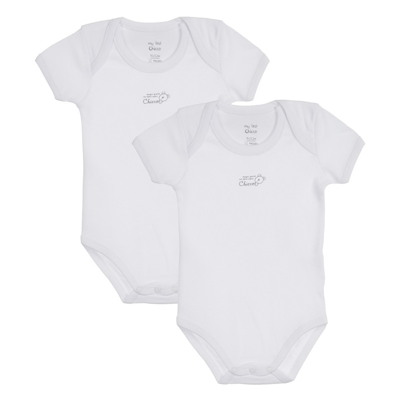 Body din bumbac pentru bebeluși, alb simplu  247713