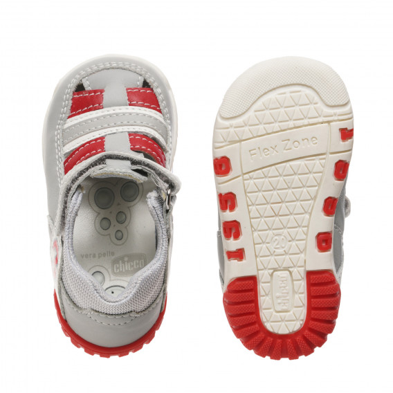 Sandale cu detalii roșii, gri Chicco 247953 3