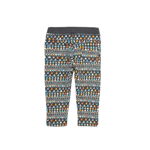 Pantaloni sport pentru fete, gri închis cu imprimeu colorat Boboli 248 2