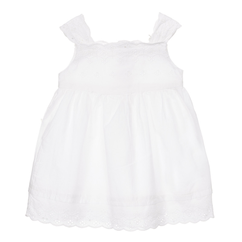 Rochie din bumbac cu bretele pentru bebeluș, albă  248031