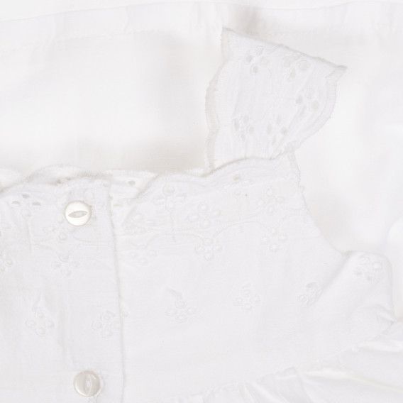 Rochie din bumbac cu bretele pentru bebeluș, albă Chicco 248033 3