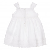 Rochie din bumbac cu bretele pentru bebeluș, albă Chicco 248034 4