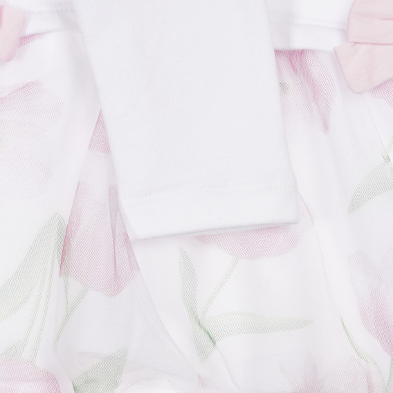 Rochie din bumbac cu motive florale pentru bebeluși, albă Chicco 248036 2