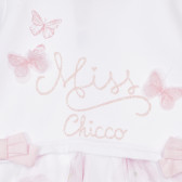 Rochie din bumbac cu motive florale pentru bebeluși, albă Chicco 248038 3