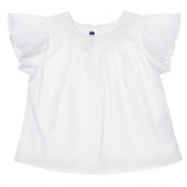 Bluză din bumbac cu mâneci scurte, de culoare albă Chicco 248055 