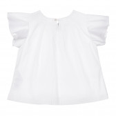 Bluză din bumbac cu mâneci scurte, de culoare albă Chicco 248058 4