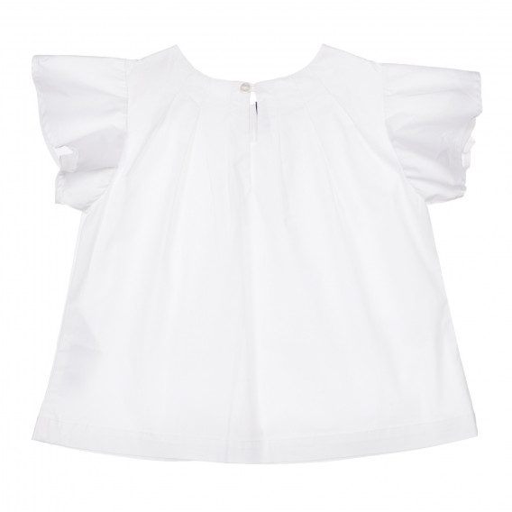 Bluză din bumbac cu mâneci scurte, de culoare albă Chicco 248058 4