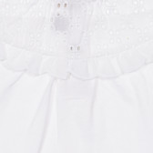 Bluză din bumbac cu mâneci scurte pentru bebeluși, albă Chicco 248093 2