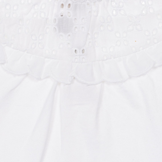 Bluză din bumbac cu mâneci scurte pentru bebeluși, albă Chicco 248093 2