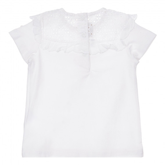 Bluză din bumbac cu mâneci scurte pentru bebeluși, albă Chicco 248095 4