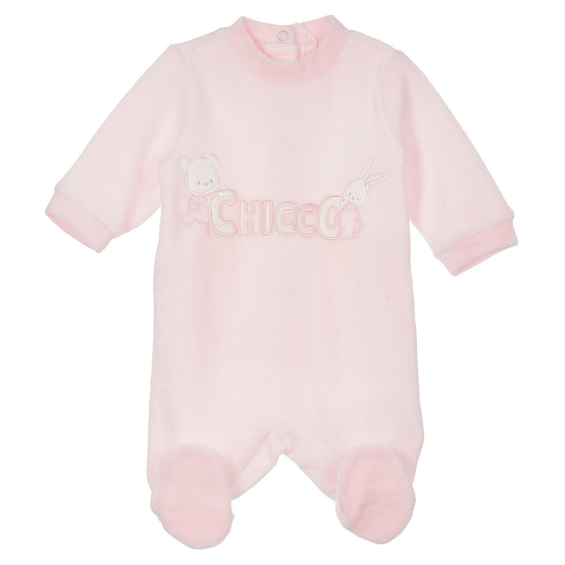 Salopetă de bumbac cu denumirea mărcii pentru bebeluși, roz  248200