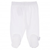Set de bumbac cu două perechi de pantaloni cu botoșei pentru bebeluși, albi Chicco 248235 2