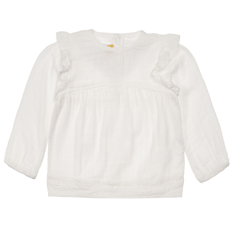 Bluză din bumbac cu bucle pentru bebeluși, albă  248266