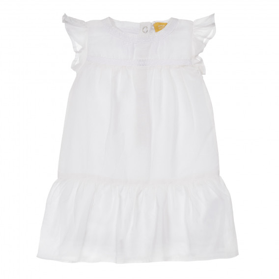 Rochie din bumbac cu bucle pentru bebeluși, albă Chicco 248278 