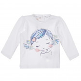 Bluză din bumbac cu imprimeu grafic pentru bebeluși, albă. Chicco 248290 