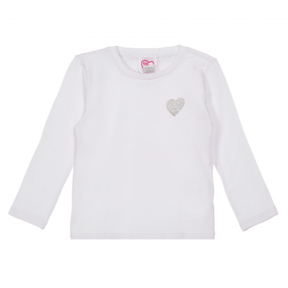 Bluză din bumbac cu inimă pentru bebeluși, de culoare albă Chicco 248294 