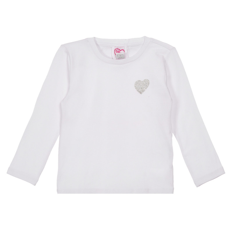 Bluză din bumbac cu inimă pentru bebeluși, de culoare albă  248294